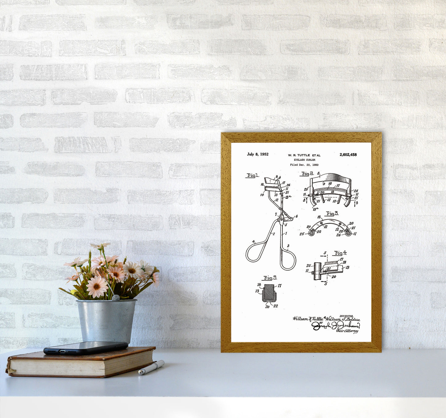 Eyelash Curler Patent Art Print by Jason Stanley A3 Print Only