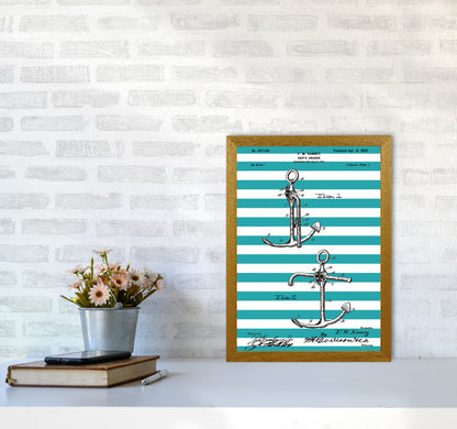 Anchor Patent Stripe Art Print by Jason Stanley A3 Print Only