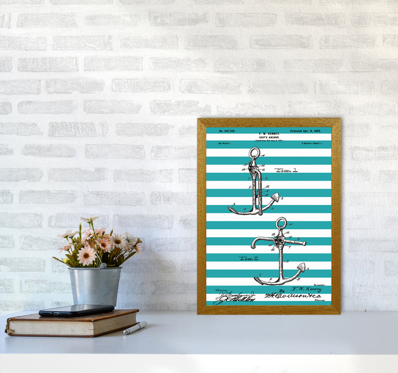 Anchor Patent Stripe Art Print by Jason Stanley A3 Print Only