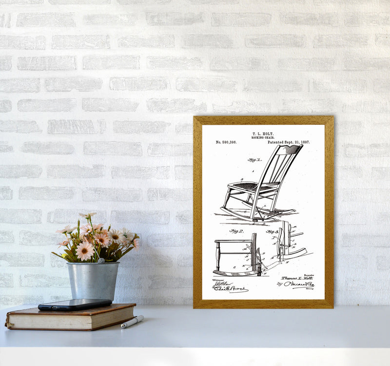 Rocking Chair Patent Art Print by Jason Stanley A3 Print Only