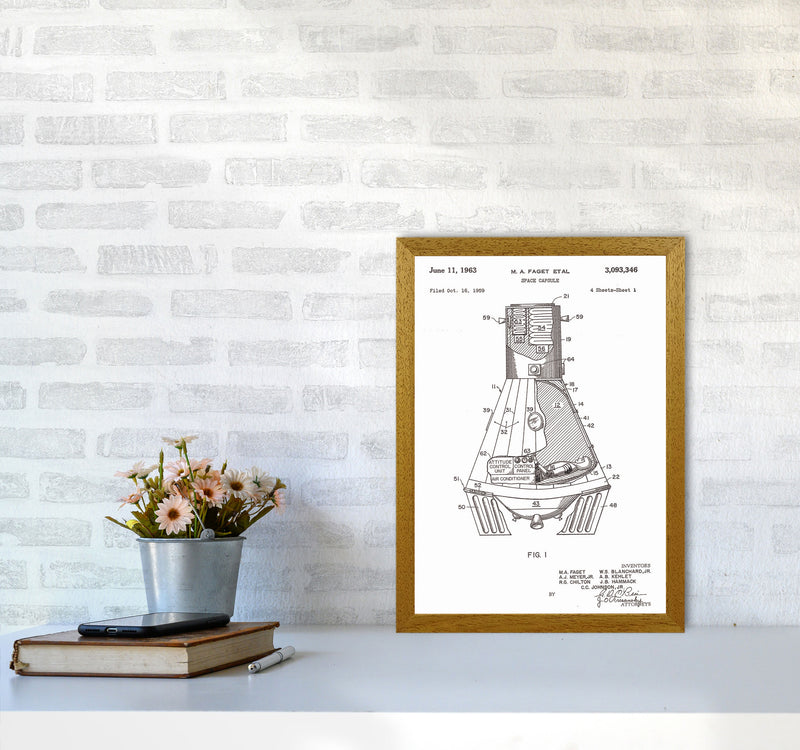 Space Capsule Patent Art Print by Jason Stanley A3 Print Only