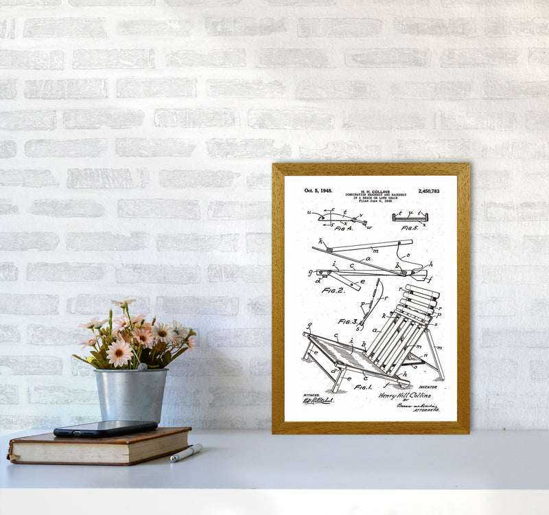 Beach Chair Patent Art Print by Jason Stanley A3 Print Only