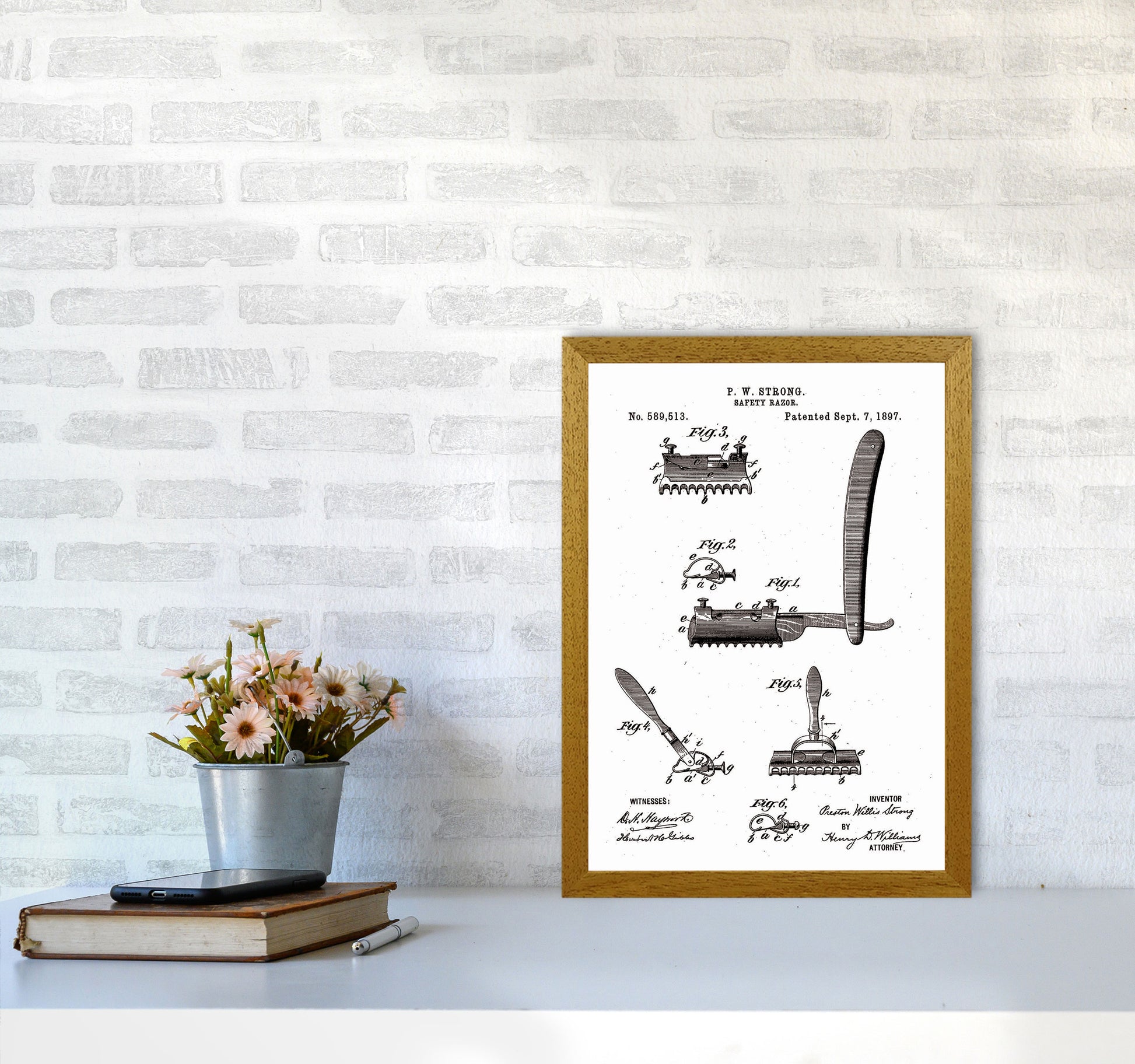 Safety Razor Patent Art Print by Jason Stanley A3 Print Only