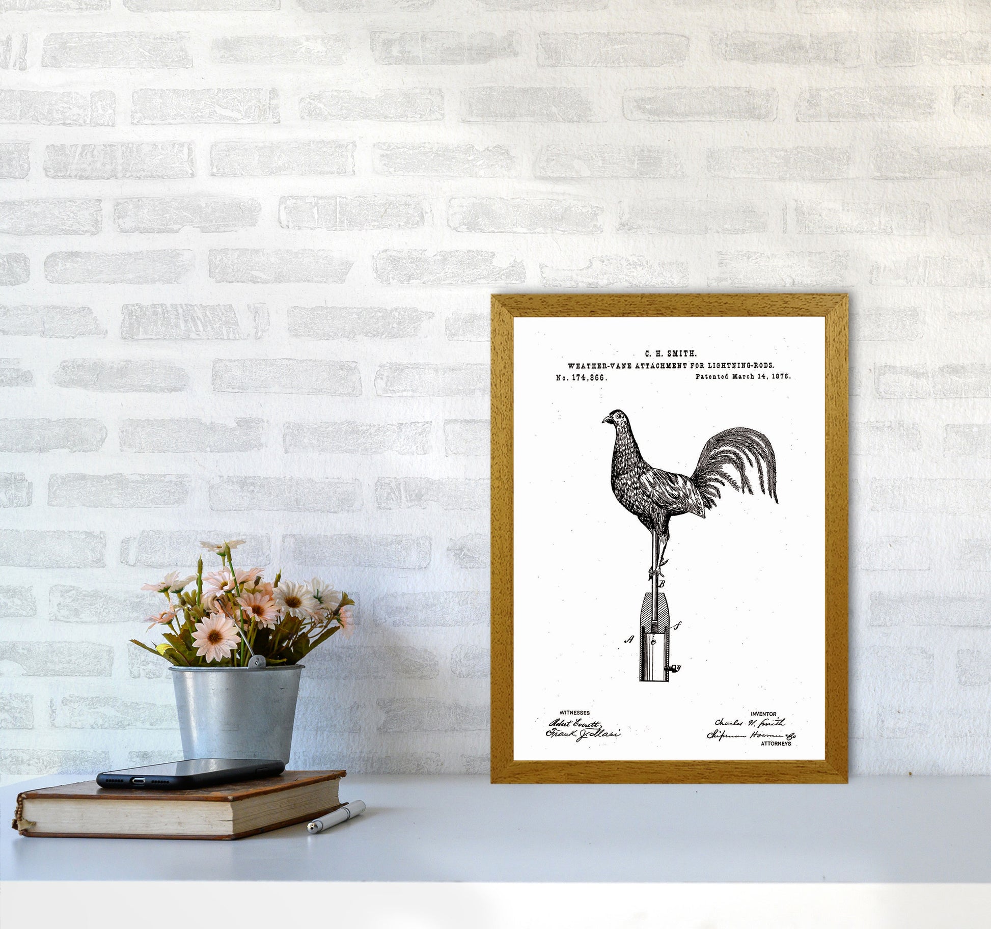 Weather Vane Patent Art Print by Jason Stanley A3 Print Only
