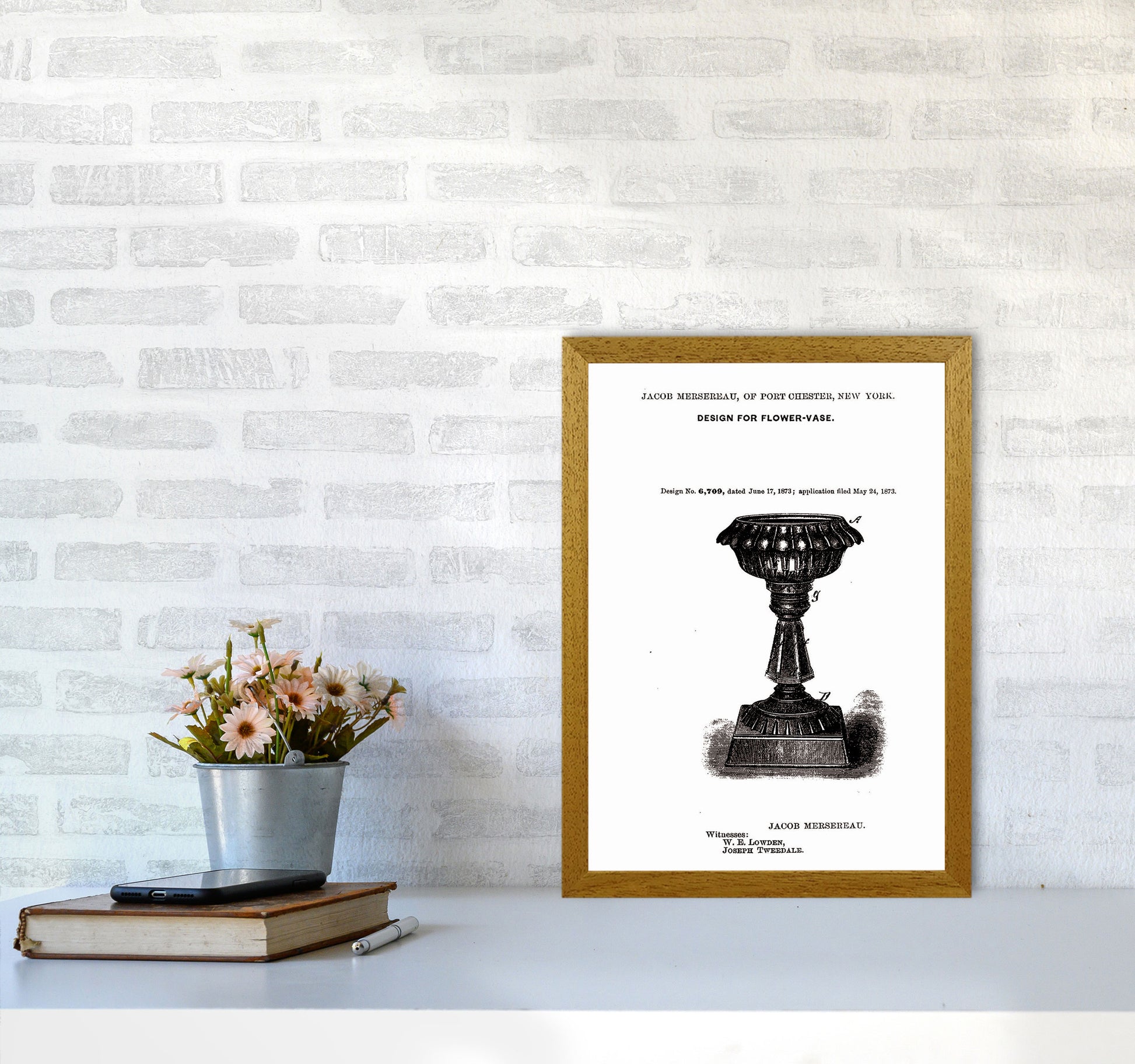 Flower Vase Patent Art Print by Jason Stanley A3 Print Only