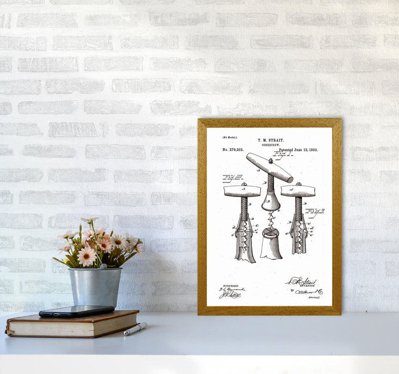 Corkscrew Patent Art Print by Jason Stanley A3 Print Only
