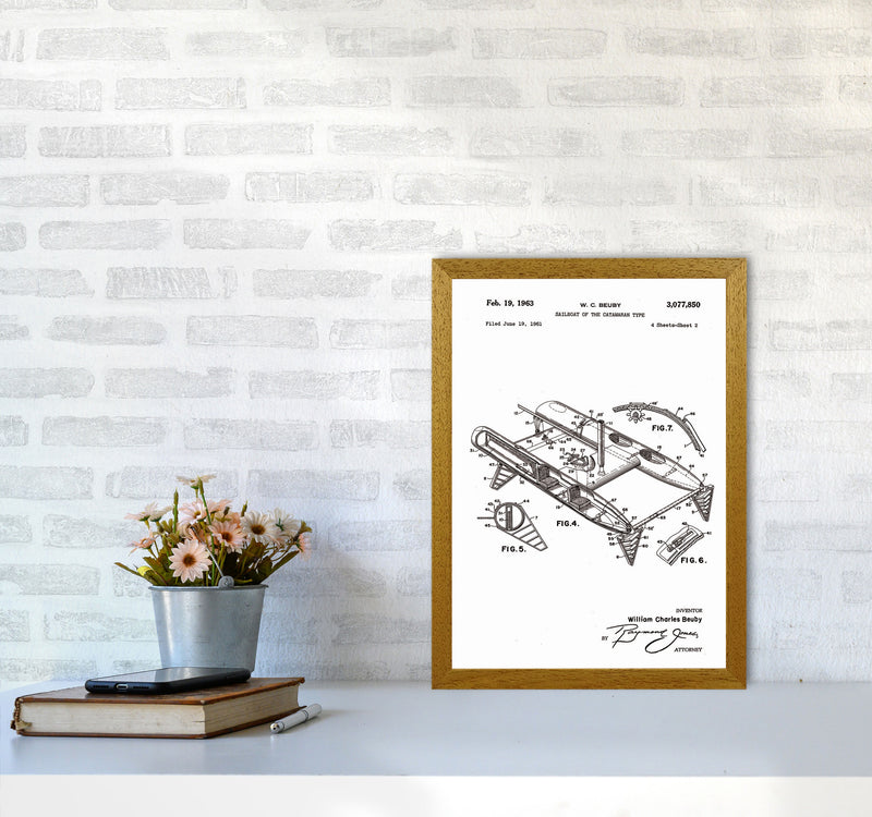 Catamaran Patent Art Print by Jason Stanley A3 Print Only