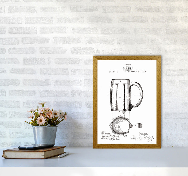 Beer Mug Patent 2 Art Print by Jason Stanley A3 Print Only