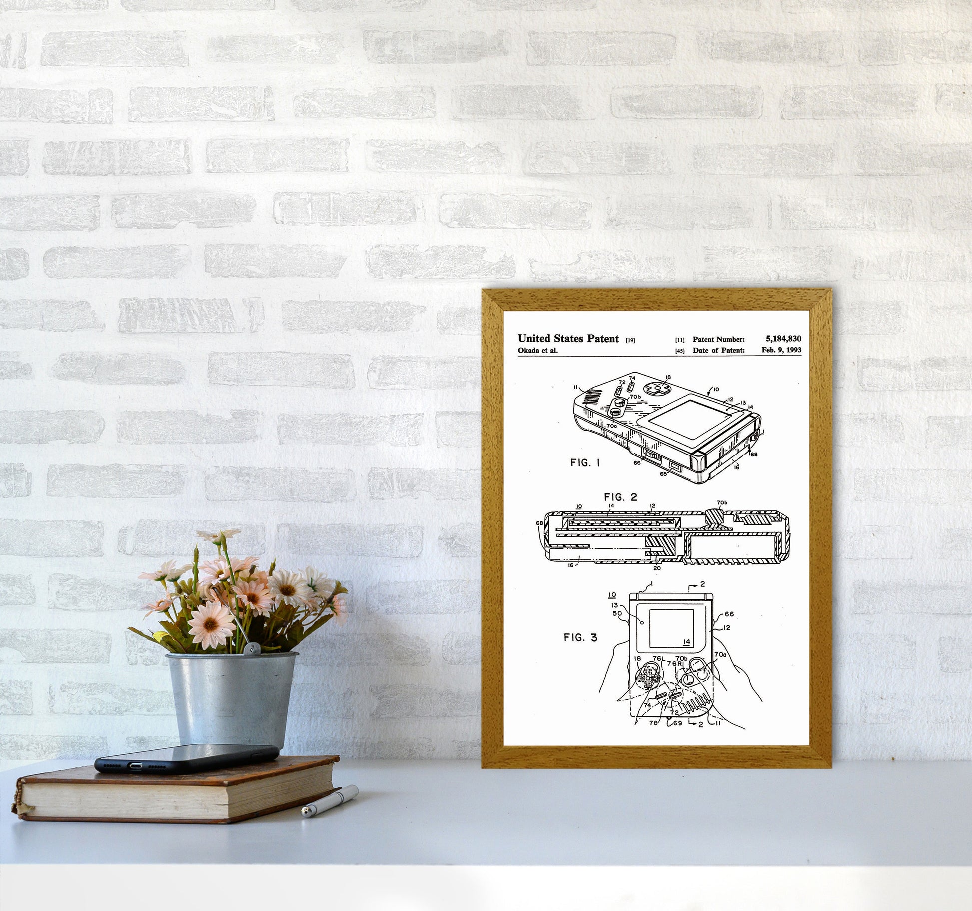 Gameboy Patent Art Print by Jason Stanley A3 Print Only