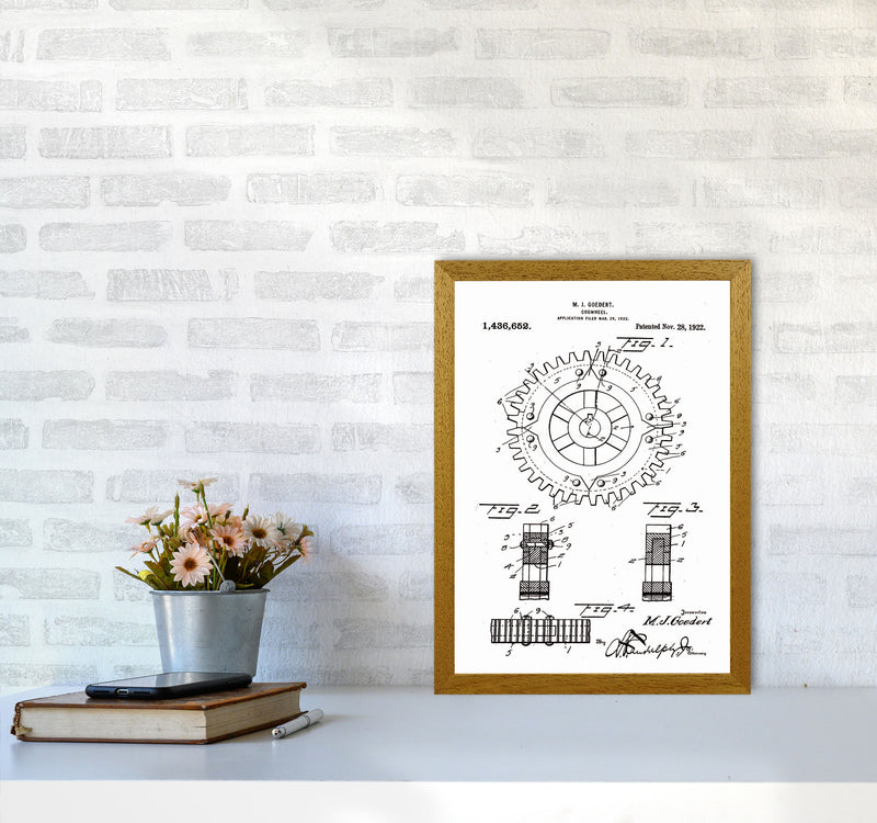 Cogwheel Patent Art Print by Jason Stanley A3 Print Only
