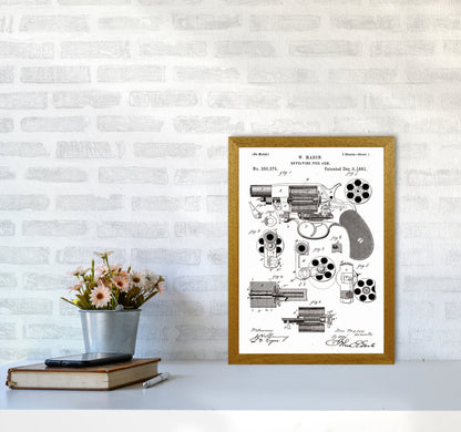 Hand Gun Patent Art Print by Jason Stanley A3 Print Only