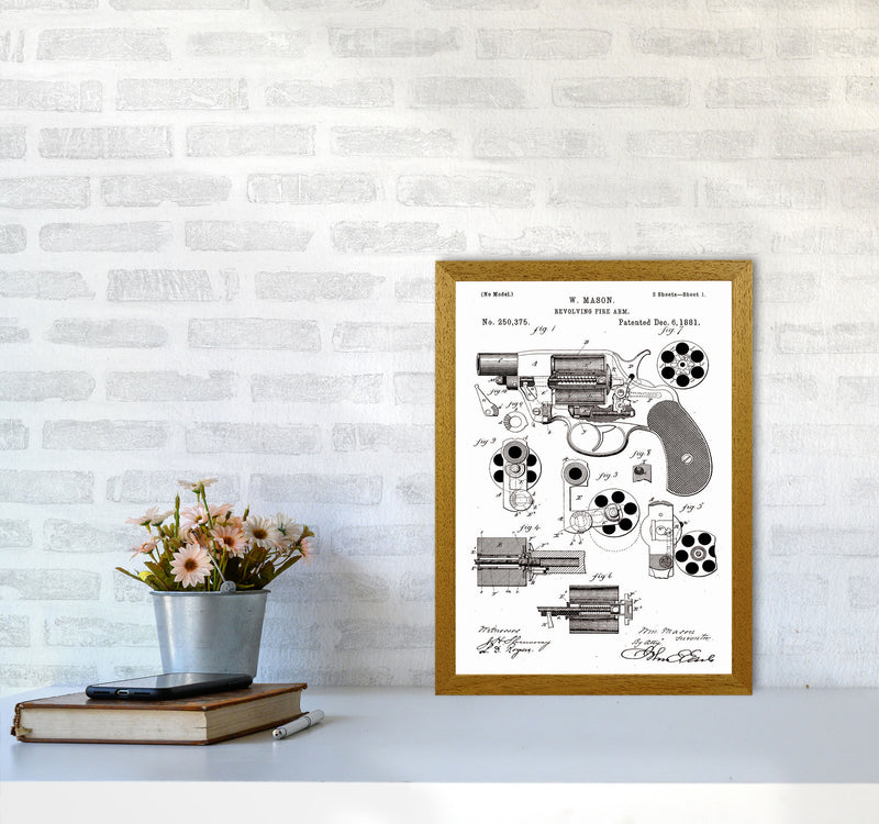 Hand Gun Patent Art Print by Jason Stanley A3 Print Only