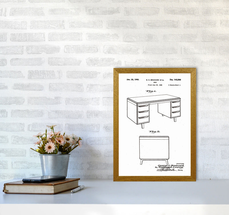 Desk Patent Art Print by Jason Stanley A3 Print Only