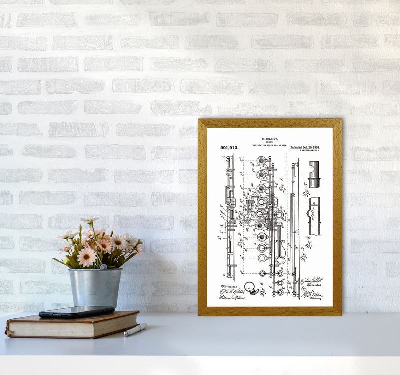 Flute Patent Art Print by Jason Stanley A3 Print Only