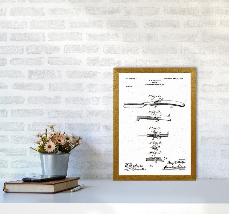 Razor Patent Art Print by Jason Stanley A3 Print Only
