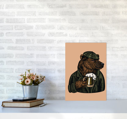 Frosty The Bear With A Frosty Beer Art Print by Jason Stanley A3 Black Frame