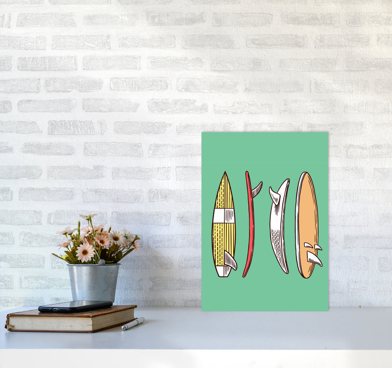 Vintage Surfboard Collection Art Print by Jason Stanley A3 Black Frame