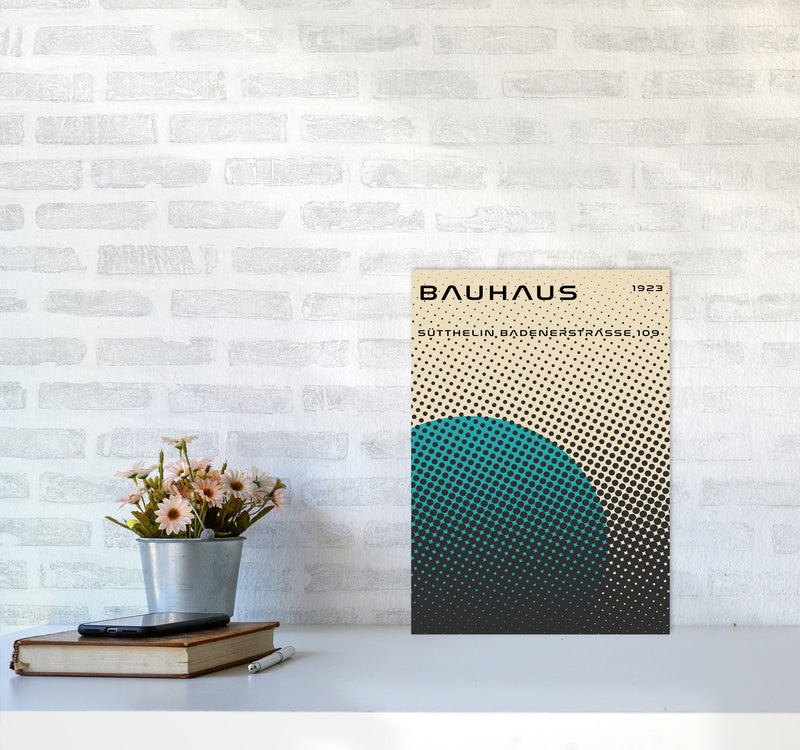Bauhaus Geometric Teal Vibe Art Print by Jason Stanley A3 Black Frame