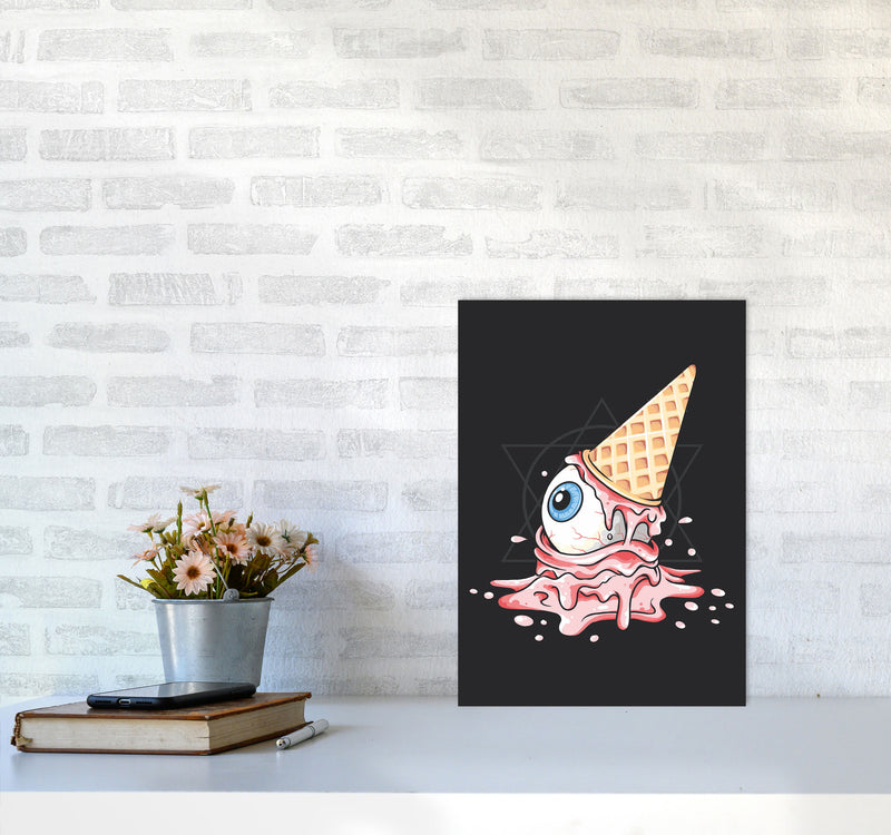 Strawberry Eyeball Icecream Art Print by Jason Stanley A3 Black Frame