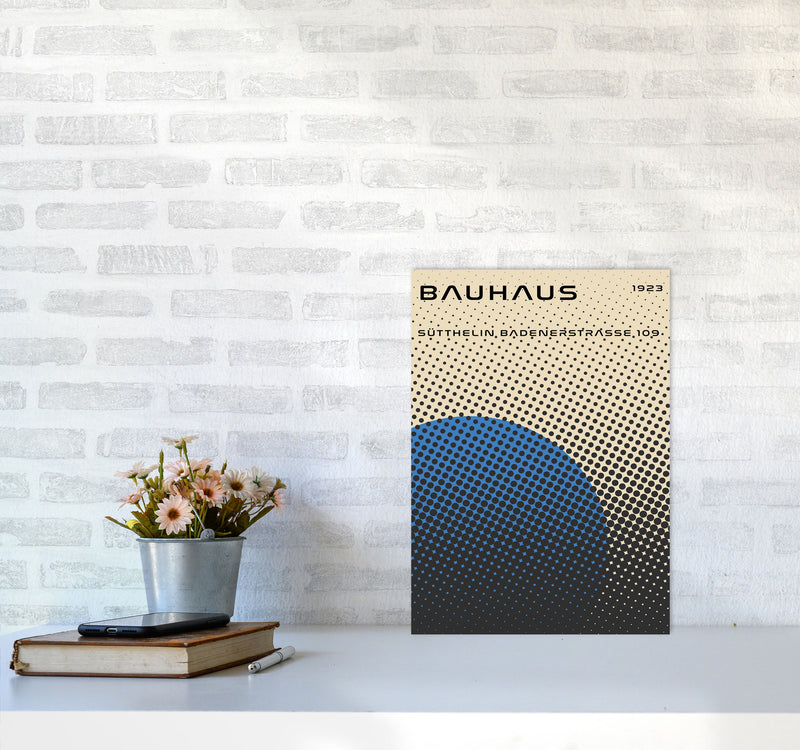 Bauhaus Geometric Blue Vibe Art Print by Jason Stanley A3 Black Frame