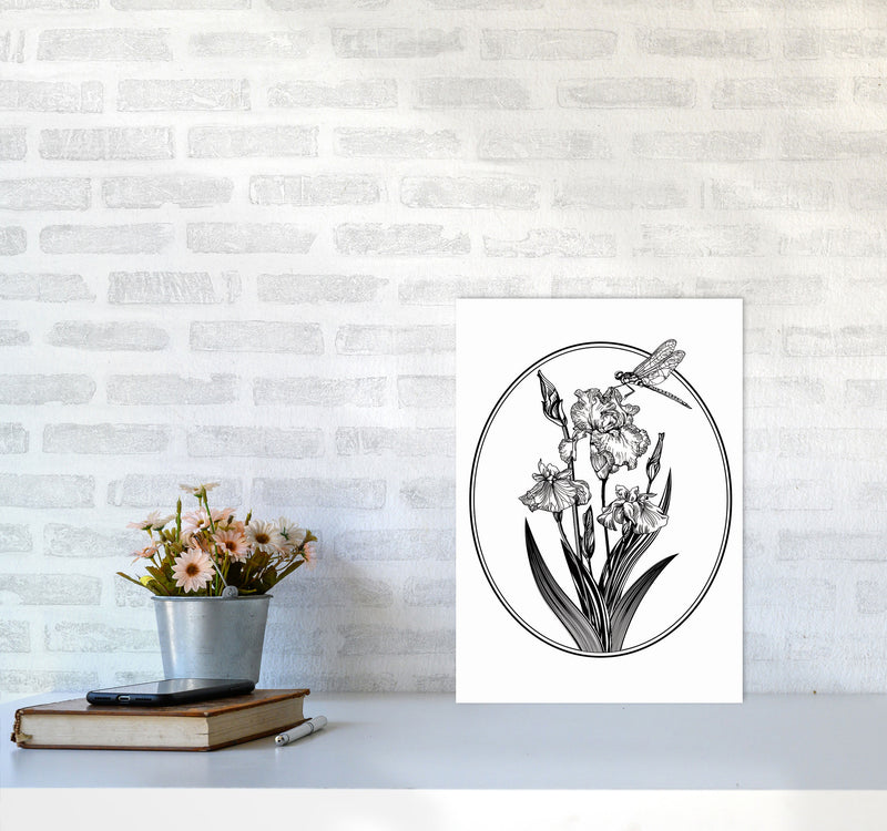 Vintage Beautiful Flower Art Print by Jason Stanley A3 Black Frame