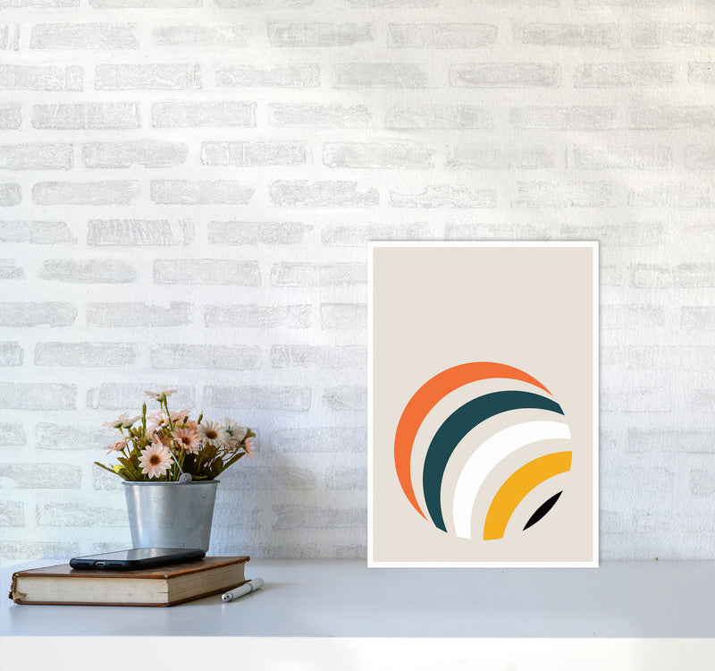Retro Geometric Circle 1 Art Print by Jason Stanley A3 Black Frame
