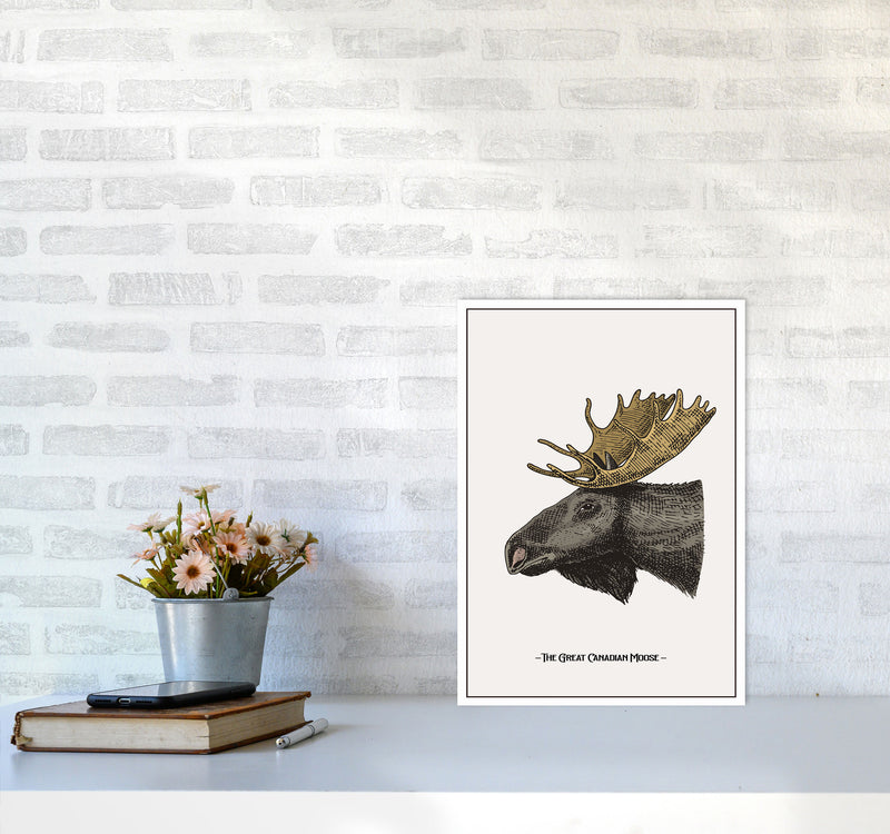 The Great Canadian Moose Art Print by Jason Stanley A3 Black Frame