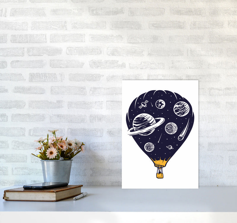Hot Air Baloon Universe Art Print by Jason Stanley A3 Black Frame