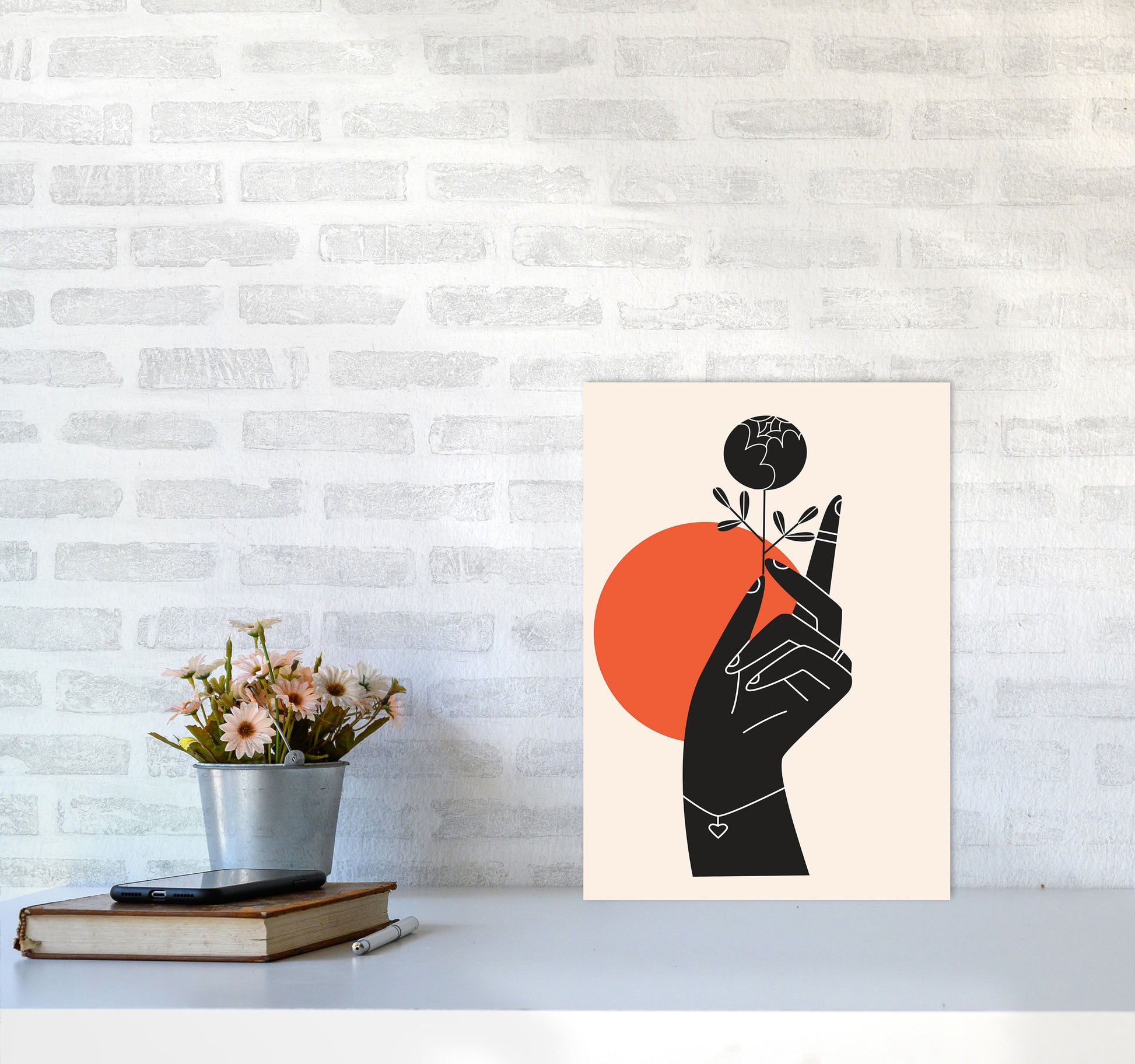Minimalist Hand Drawing Art Print by Jason Stanley A3 Black Frame