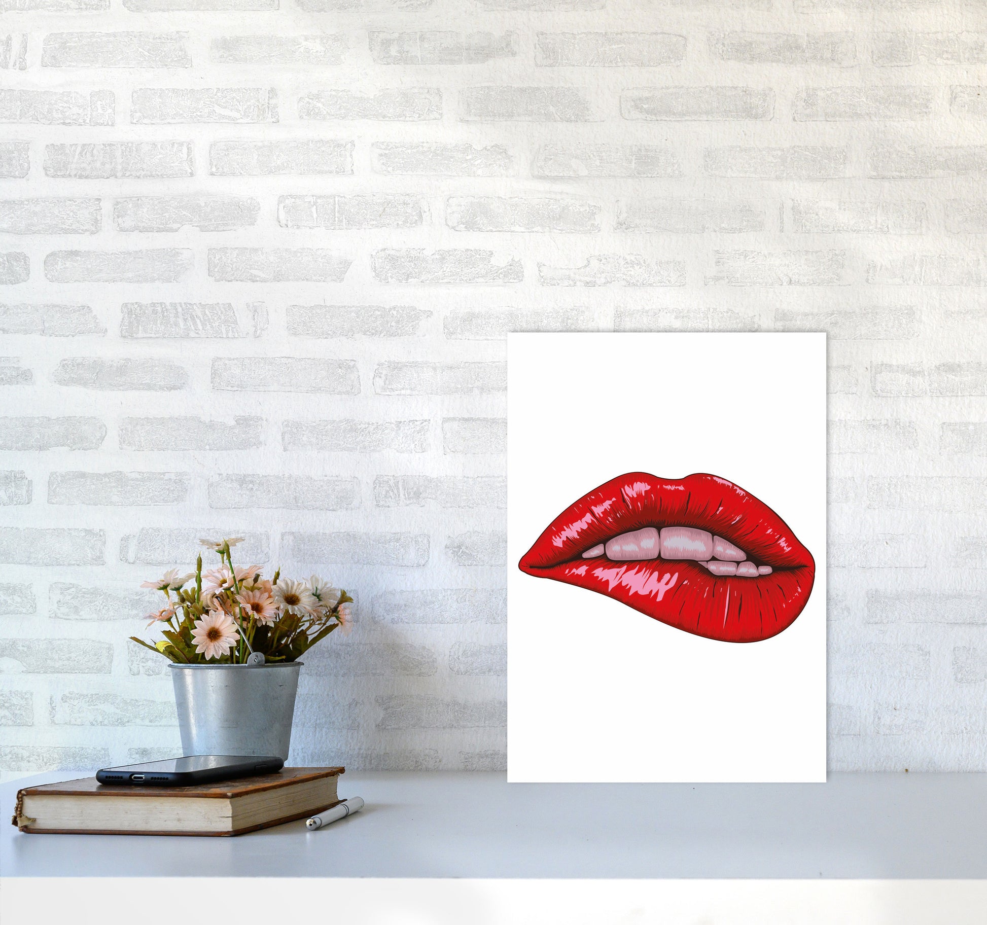 When She Bites Her Lip Art Print by Jason Stanley A3 Black Frame