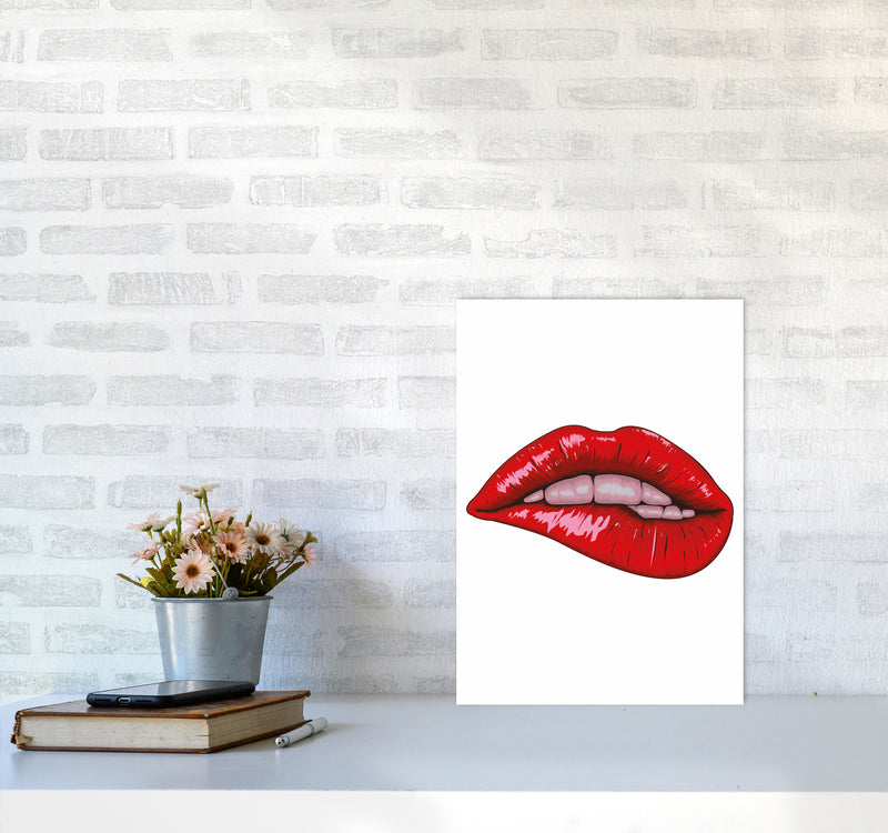 When She Bites Her Lip Art Print by Jason Stanley A3 Black Frame