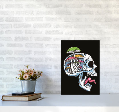 Head Full Of Mushrooms Art Print by Jason Stanley A3 Black Frame