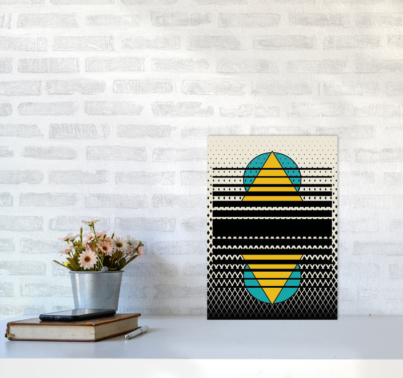 Geometric Suns Pattern Art Print by Jason Stanley A3 Black Frame