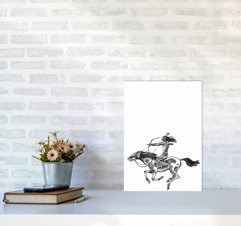 Native American Indian Art Print by Jason Stanley A3 Black Frame