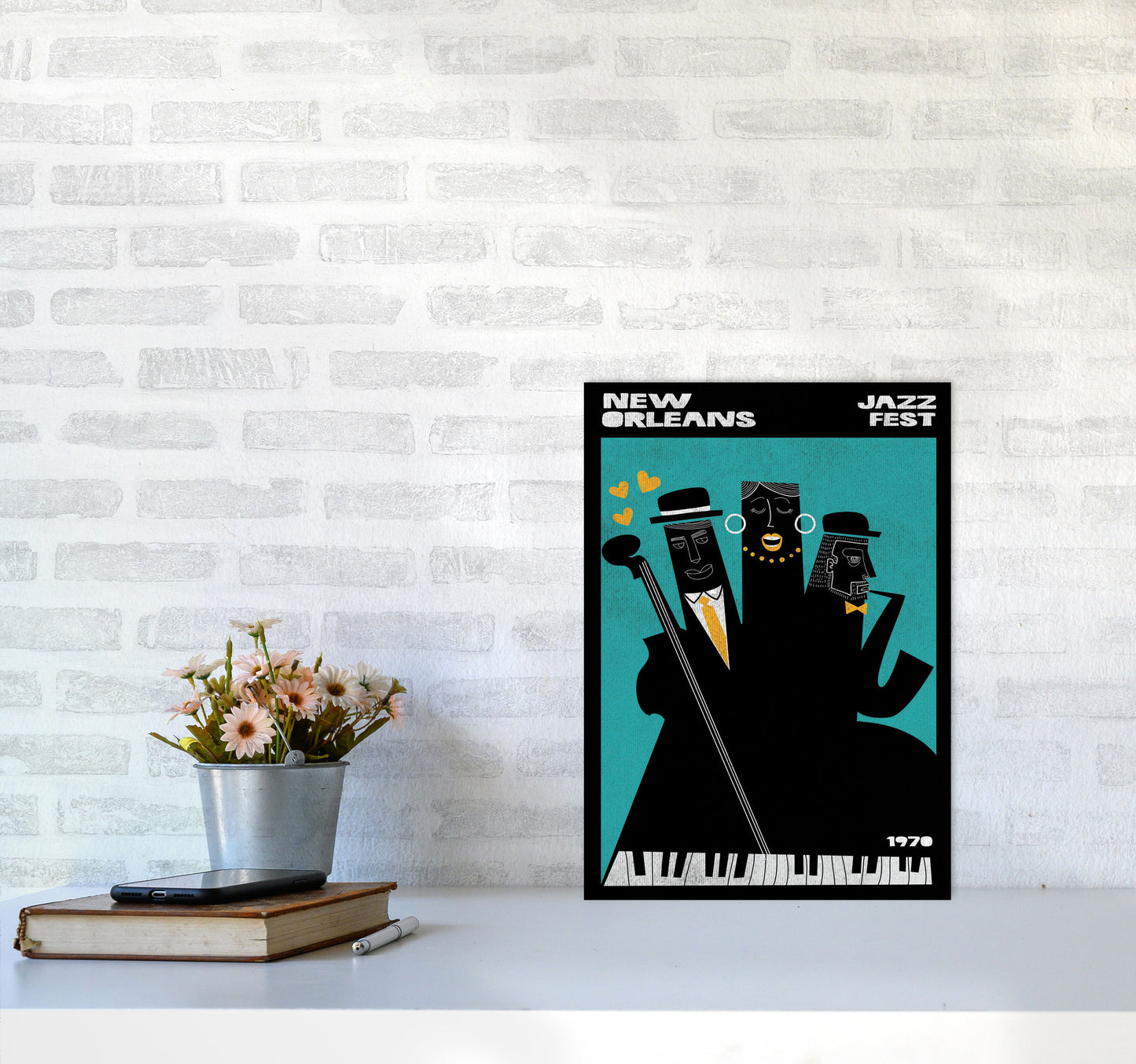 New Orleans Jazz Fest Art Print by Jason Stanley A3 Black Frame