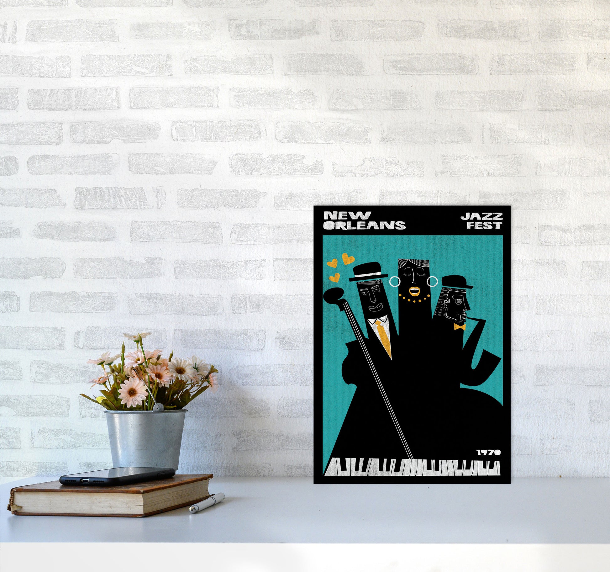 New Orleans Jazz Fest Art Print by Jason Stanley A3 Black Frame