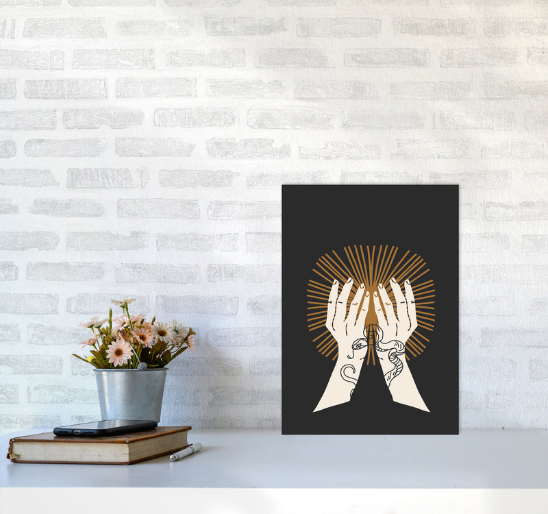 Hand Drawn Spiritual Art Print by Jason Stanley A3 Black Frame