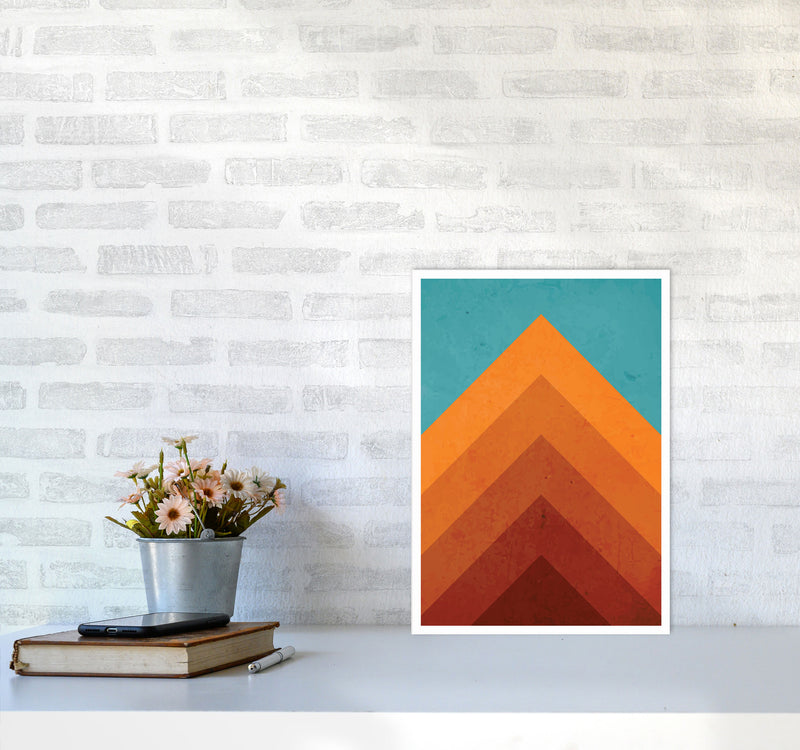 Orange Peak Mountain Art Print by Jason Stanley A3 Black Frame