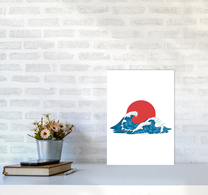 Japenses Wave Sunset Art Print by Jason Stanley A3 Black Frame
