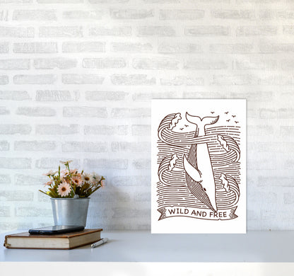 Wild And Free Whale Art Print by Jason Stanley A3 Black Frame