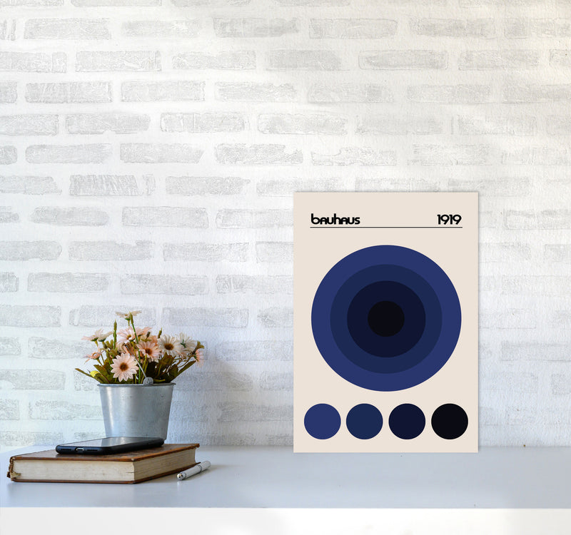 Bauhaus Blue Circle Art Print by Jason Stanley A3 Black Frame