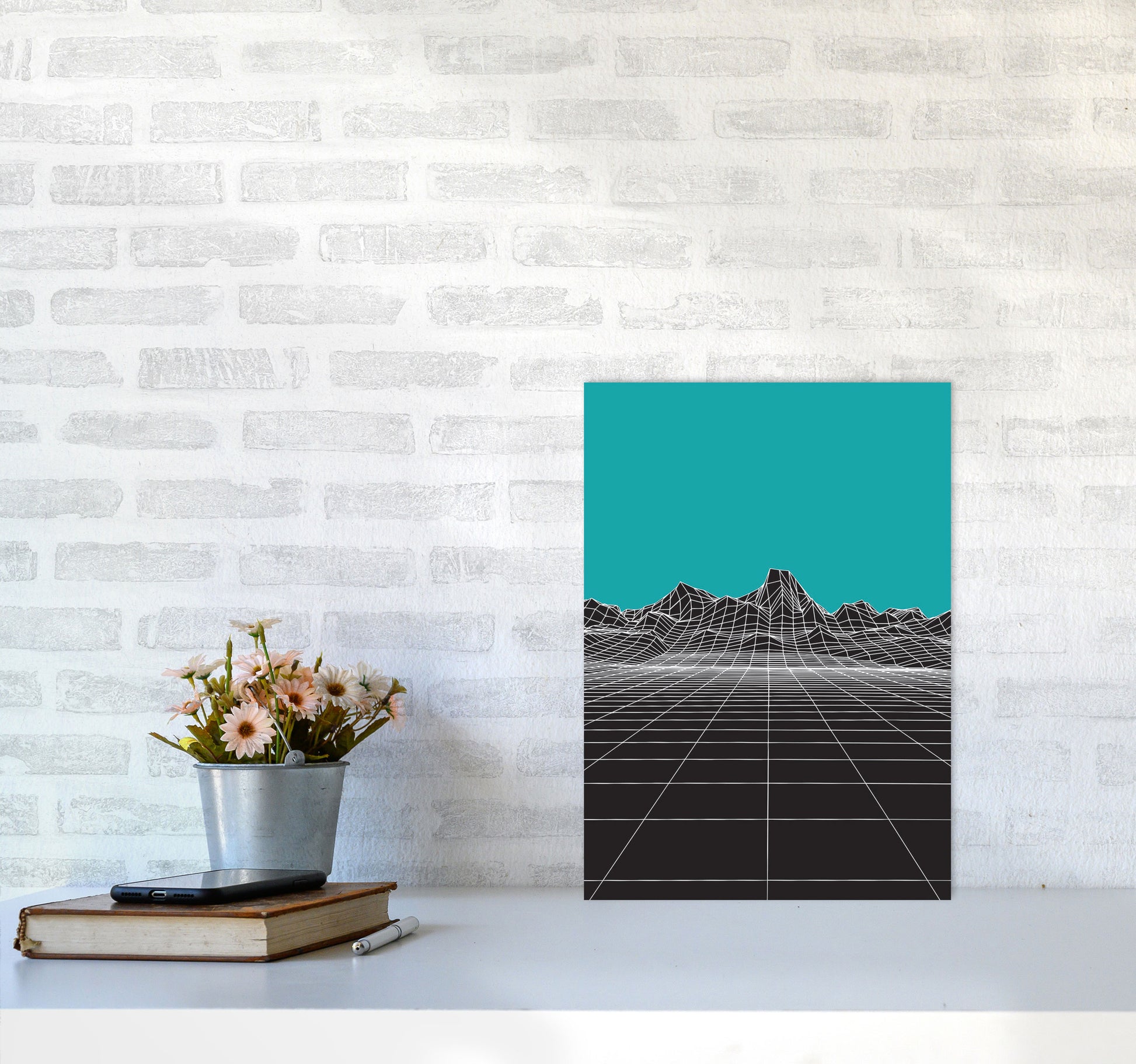 Line Mountains #3 Art Print by Jason Stanley A3 Black Frame