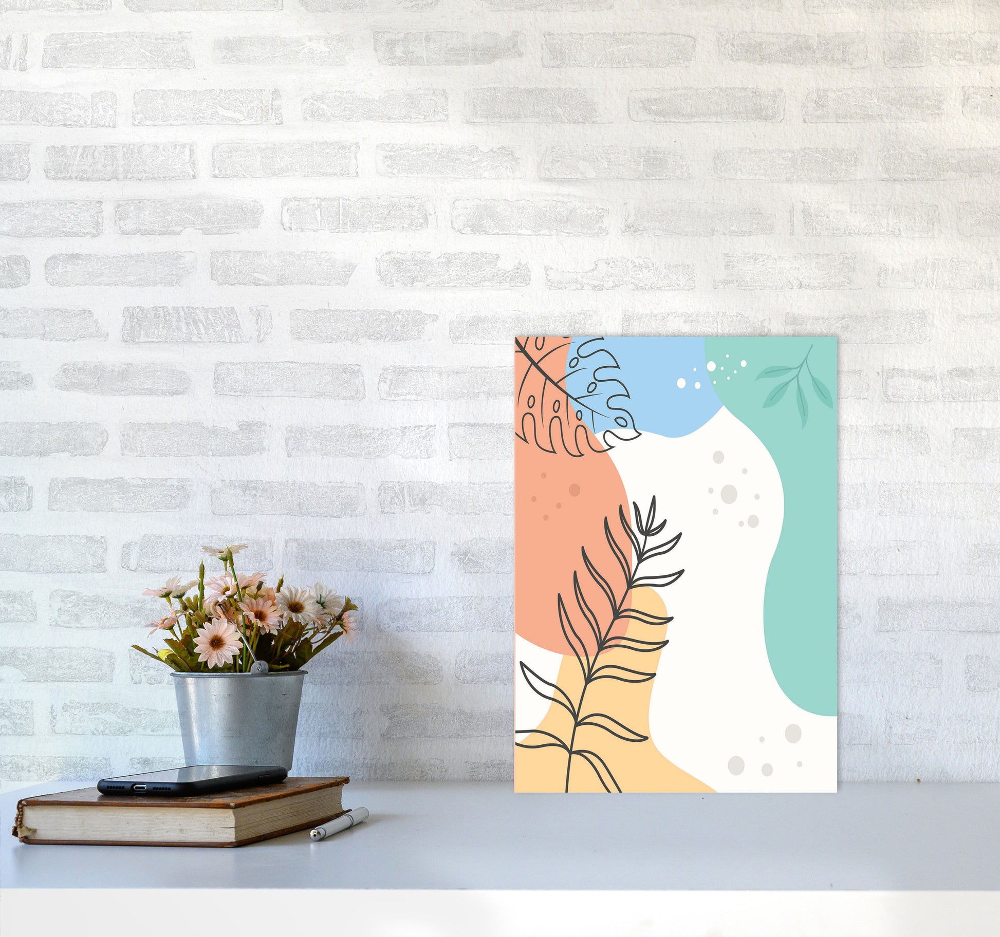 Abstract Leaves II Art Print by Jason Stanley A3 Black Frame