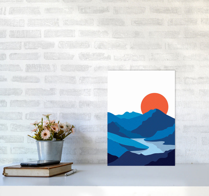 Japanese Mountain Art Print by Jason Stanley A3 Black Frame