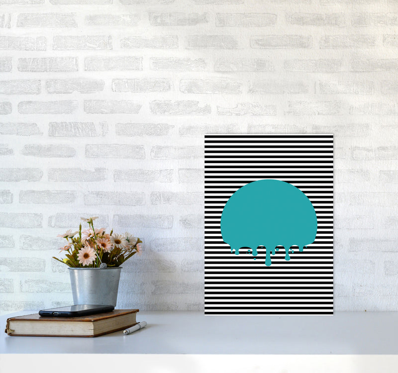 The Melting Moon Art Print by Jason Stanley A3 Black Frame