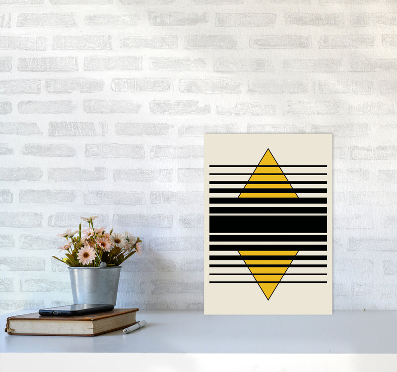 Geometric Pyramid Art Print by Jason Stanley A3 Black Frame
