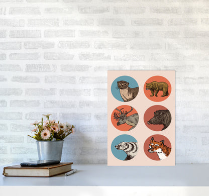 Animal Circles II Art Print by Jason Stanley A3 Black Frame