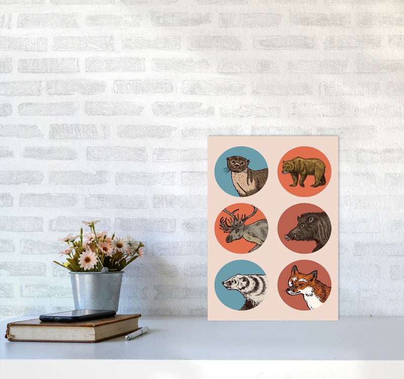 Animal Circles II Art Print by Jason Stanley A3 Black Frame