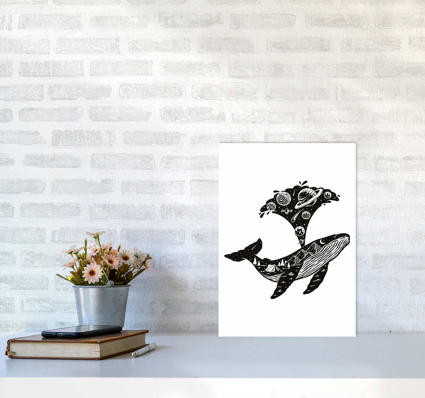 Humpback Universe Art Print by Jason Stanley A3 Black Frame