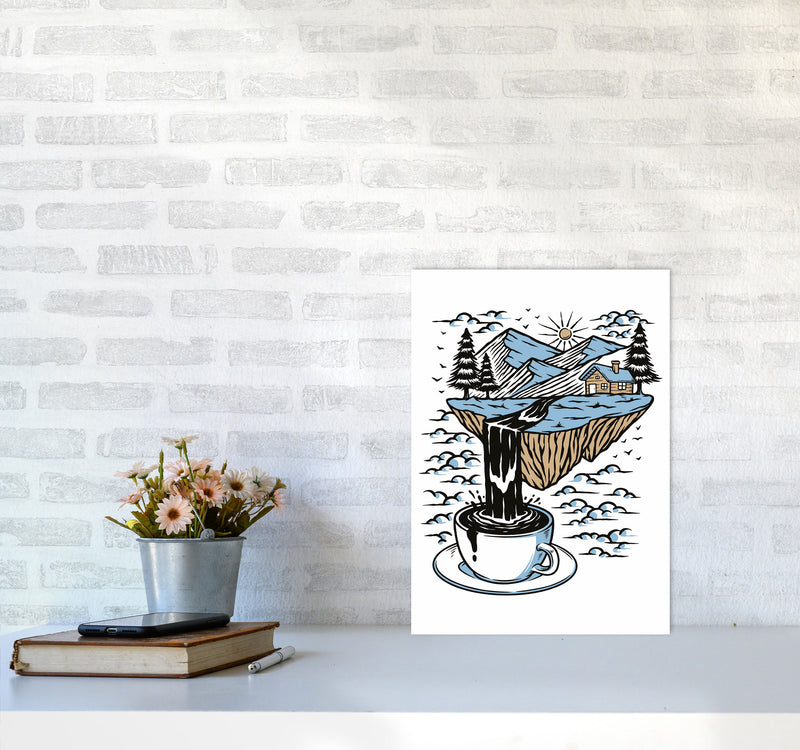 The River Flows Art Print by Jason Stanley A3 Black Frame